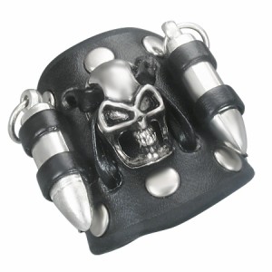 ビュレッツスカルリング 指輪 ファランジリング チップリング メンズ レディース フォークリング ミディリング フィンガーリング 革 皮 