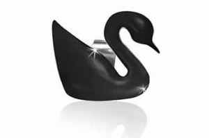 ブラックスワンステンレスピアス 1個販売 黒い白鳥 鳥 バード 20G 20ゲージ サージカルステンレス メンズ レディース キャッチピアス 軟