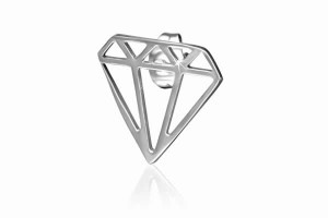 ディアマンステンレスピアス 1個販売 面白 ダイヤモンドの形 20G 20ゲージ サージカルステンレス メンズ レディース キャッチピアス 軟骨