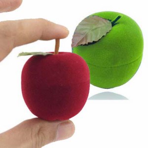 アップルギフトケース りんご 林檎 リンゴ おもしろ ラッピングボックス 指輪 リング ピアス イヤリング ネックレス 贈り物 店舗用 業務