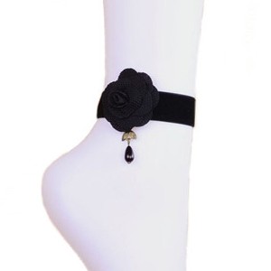 ドレスアンクレット（コルセットローズ） ゴスロリ 刺繍 レース アンティーク ゴシック ロリータ レディース 衣装 ブレスレット 裸足 素