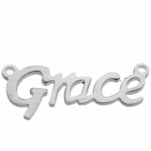 メッセージステンレスパーツ（Grace）グレース 英語 メッセージ アルファベット サージカルステンレス316L ペンダント トップ ネックレス