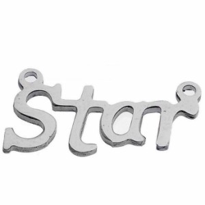 メッセージステンレスパーツ（Star）スター 星 英語 アルファベット メッセージ サージカルステンレス316L ペンダント トップ ネックレス