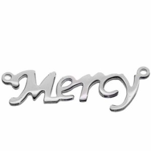 メッセージステンレスパーツ（Mercy）メルシー 英語 アルファベット メッセージ サージカルステンレス316L ペンダント トップ ネックレス
