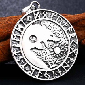 バイキングメダルステンレスペンダントトップ（シードラゴン） 海賊 コイン 宝物 古いお金 パイレーツ ネックレスパーツ チョーカー メン
