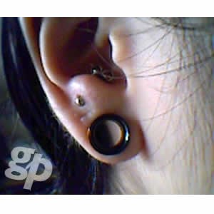 圉さんの耳ピアス☆ブラックフレアアイレット/12.7mm（GG）（M）