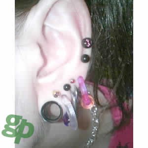 ＫＥＩさんの耳のピアス★ブラックダブルフレアアイレット/12.7mm（GG）（M）