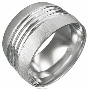 バスステンレスリング（ERH017）サイズ/17号/22号 艶消し 幅のある指輪 マッド ステンレスリング 指輪 サージカルステンレス316L 低アレ