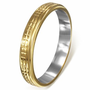 タンザニアゴールドリング（PFX991）サイズ/13号 スリム 細い 金色 ステンレスリング 指輪 サージカルステンレス316L 低アレルギー メン