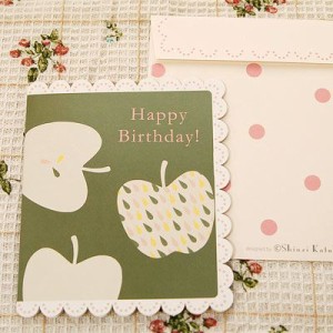 Shinzi Katoh シンジカトウ 【カードapple cake happy birthday】(グリーティング メッセージ 手紙 誕生日 お祝い キャラクター かわいい