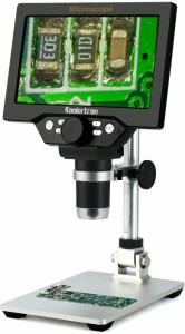 4727 デジタル顕微鏡 7インチ大型HD LCDスクリーン（32GSDカード有） 画像と動画の保存と出力 USB充電式バッテリー内蔵