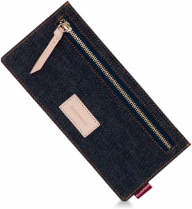5004 長財布 レディース財布 岡山デニムを使用 スキミング防止機能 圧倒的な薄さと軽さ キャッシュレス時代の財布 ブルー