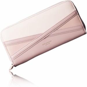 5057 長財布 レディース財布 ガバット開くコインスルータイプの財布が登場 縦型カード収納 ピンク