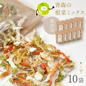 [10袋セット]乾燥野菜 100g×10 やさいマルシェ 10袋 青森の根菜ミックス 無添加 簡単 無駄なし 時短 青森産 長いも 大根 人参 キャベツ 