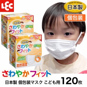 マスク 日本製 個包装 使い捨て 不織布 こども用 さわやかフィット 120枚入 全国マスク工業会 JIS規格適合 男女兼用 国産