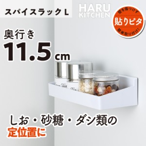 キッチン収納 調味料入れ スパイスラック Lサイズ 吸着シート 貼ってはがせる HARU レック 塩コショウ ソルト＆ペッパー ホワイト収納