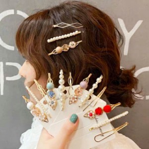 ヘアピンセット ヘアアクセ3点セット レディース 女性送料無料　人気 大人可愛い ヘアアクセサリー パール ヘアピン 前髪 髪留め 髪飾り