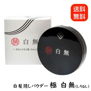 ヘアパウダー 極 白無 (メール便送料無料) 白髪用ファンデーション 薄毛隠し 薄毛かくし 白髪隠し 生え際白髪 白髪カバー パフ一体型 白