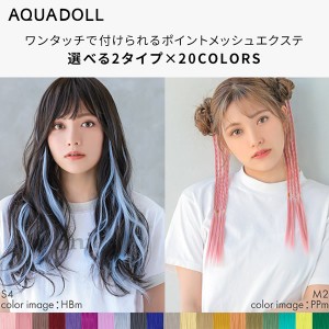 アクアドール ポイントメッシュエクステ2type [wgt812] AQUADOLL エクステ ウィッグ ロング みつあみ クリップ式エクステ 全20色 部分ウ