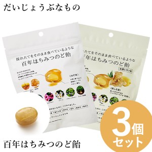 だいじょうぶなもの 百年はちみつのど飴 ゆず味/生姜レモン味 (レザーウッドハニー ＋ ハーブキャンディ) 3個セット (メール便送料無料) 