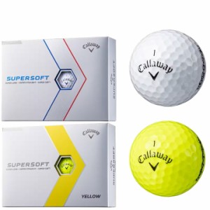 【送料無料】2023 キャロウェイ SUPERSOFT 1ダース (12球入り) ゴルフボール ( ホワイト / イエロー ) 日本仕様 スーパーソフト