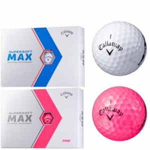 【送料無料】2023 キャロウェイ SUPERSOFT MAX 1ダース (12球入り) ゴルフボール ( ホワイト / ピンク ) 日本仕様 スーパーソフト マック