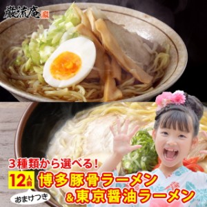 全国送料無料 対象店舗 業務用 選べる３種！ラーメン食べ比べセット博多豚骨ラーメン＆東京醤油ラーメン 12人前 メール便 とんこつラーメ