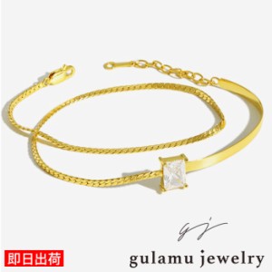 【最大54％OFF！全品30％OFF以上セール】ブレスレット レディース 一粒 二連 プラチナ 18金 18k ゴールド コーティング プレゼント 女性 