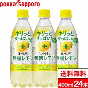 送料無料 1ケース キレートレモン 無糖スパークリング 490ml 24本 キレート レモン 檸檬 炭酸飲料 ソーダ 無糖 ビタミン