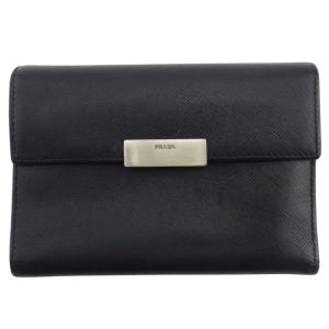 プラダ PRADA 三つ折り財布 NERO レディース 中古