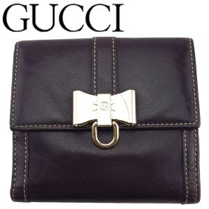 GUCCI　リボン付き黒二つ折り財布 gucci 財布 リボン 二つ折りの通販｜au PAY マーケット