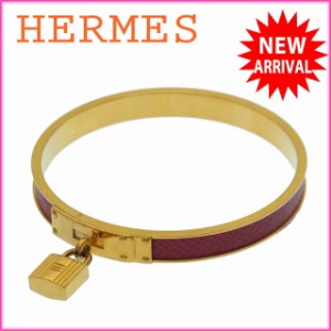 エルメス ブレスレット バングル アクセサリー カデナ付き ケリーバングル ゴールド×レッド HERMES レディース 良品 迅速発送