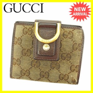 グッチ GUCCI 二つ折り財布 財布 小物 サイフ GGキャンバス 【中古】 K303の通販はWowma!（ワウマ） - ブランドデポ｜商品