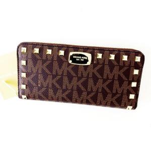 レザー 可 レディース マイケルコース Michael Kors T4789 【送料無料】 スタッズ ブラック メンズ 黒 長財布 【中古】