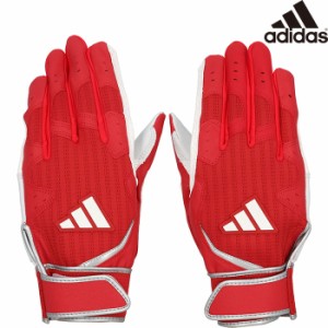 即日出荷 一部店舗限定 adidas アディダス 野球用 バッティング手袋 合皮 レッド/シルバー バッティンググラブ MID LBG503 6413 adi24ss