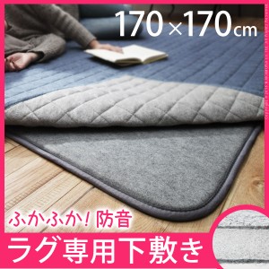 ラグ 下敷き 厚手 防音ふかふか下敷専用ラグ 〔ふかピタ〕 170x170cm (2畳用) 正方形 二畳 ふっくら カーペット ラグマット 洗える 床暖