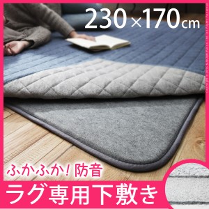 ラグ 下敷き 厚手 防音ふかふか下敷専用ラグ 〔ふかピタ〕 230x170cm (3畳用) 長方形 三畳 ふっくら カーペット ラグマット 洗える 床暖