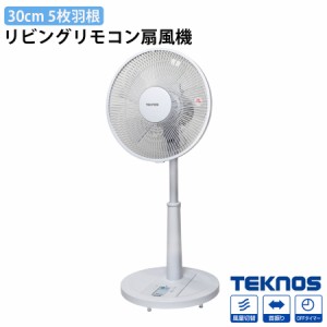 扇風機 リビング扇風機 リモコン付き シンプル 風量調節 首振り タイマー フラットガード TEKNOS テクノス KI-171R