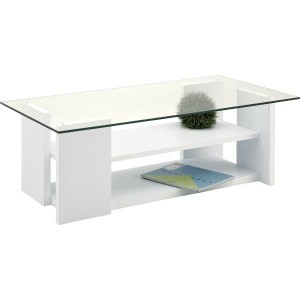 ガラス天板　ダイニングテーブル テーブル SO-100WH SO-100WH ガラス天板のローテーブル