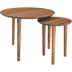 円形テーブル　2点セット ラウンドネストテーブル TAC-224WAL ノルディックデザイン