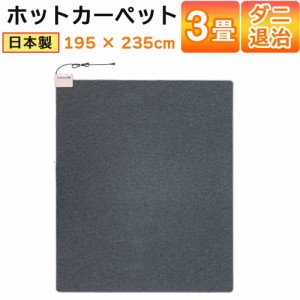 ホットカーペット 日本製 3畳 電気カーペット 本体 235×195cm 電気マット ワタナベ工業 WHC-305-GY