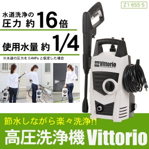 高圧洗浄機 5m高圧ホース標準付属 Vittorio Z1-655-5 車・家周りの洗浄