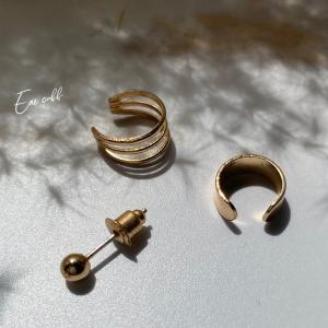 ピアス イヤーカフ 3点セット レディース 小さめ ピアスセット スタッド ジュエリー ゴールド シルバー 小振り 軟骨 オケージョン 高級感
