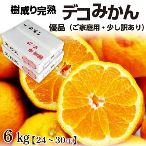 デコポンと同品種 不知火 デコみかん L/2L 6kg 24〜30玉 佐賀県産 優品 しらぬい  少し訳あり 家庭用 送料無料 Y常