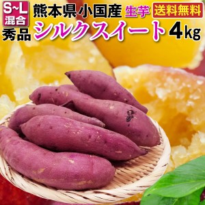 シルクスイート さつまいも 秀品 生芋 S ー Lサイズ混合 100g〜350g 熊本県小国町 産地直送 4kg×1箱 送料無料 ギフト Y常