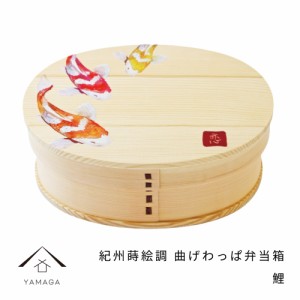 曲げわっぱ 弁当箱 紀州蒔絵調 鯉 一段 まげわっぱ お弁当 ランチボックス 天然杉 日本製 天然杉 遠足 運動会 母の日 父の日 敬老の日 弁