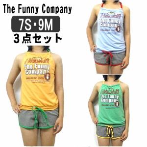 水着 ティーンズ   ♪522907 タンキニ水着 ３点セット グリーン オレンジ ライトブルー 7号 9号 The Funny Company セット(55