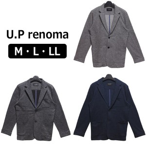  U.P renoma ジャケット M L LL 29グレー 49チャコール 67ネイビー 8132-9504  ♪ ユーピーレノマ メンズ 紳士 長袖 羽織り 上着(55