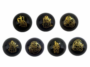 七福神 オニキス(金色入り) 7粒セット 10mmセット【彫刻ビーズ】天然石 パワーストーン