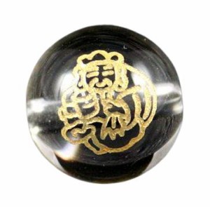 七福神 大黒天 水晶金彫り 10mm 【彫刻 一粒売りビーズ】